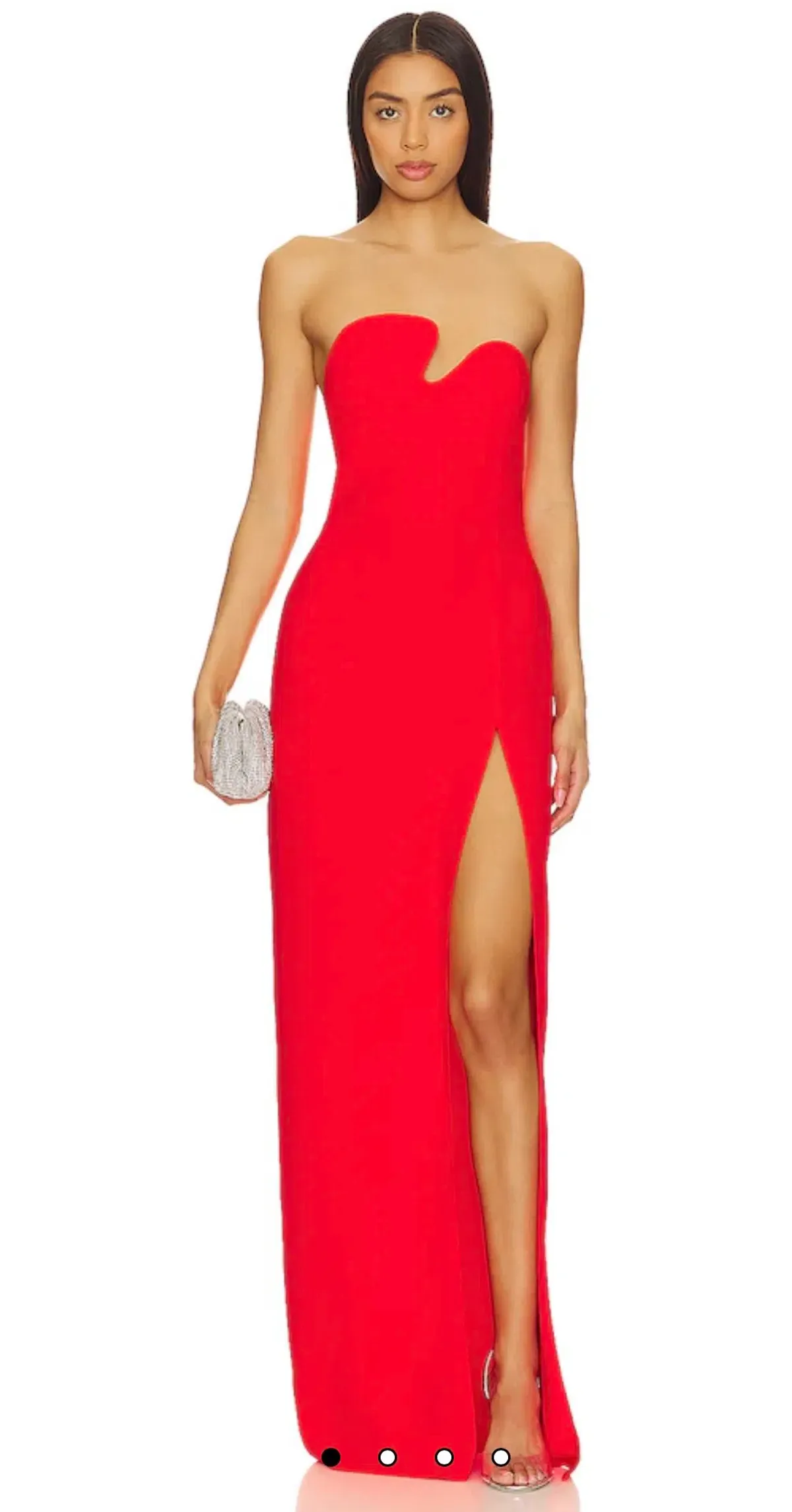 Amanda Uprichard full length puzzle gown in size 8, in crimson with leg slit - Image 3