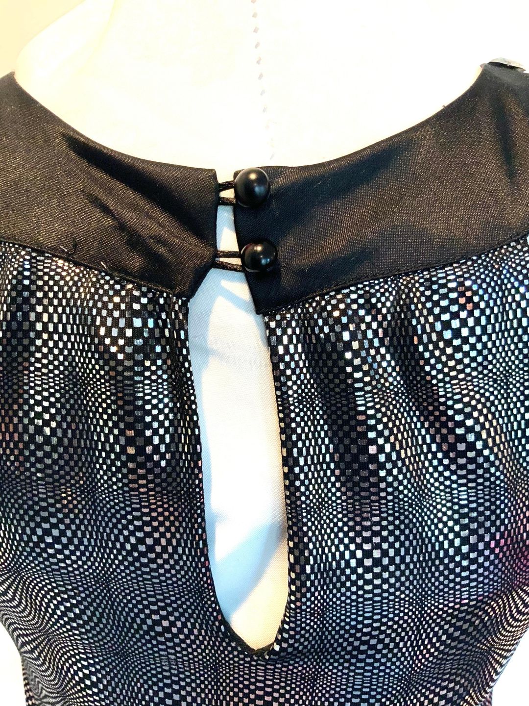 Valentino black and silver geometric mini dress for rent on The Volte - main image