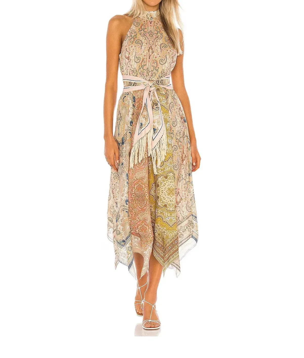 Zimmerman Freja Hanky Hem Long Dress Spliced Print Size 2/AU 12 for rent on The Volte - main image