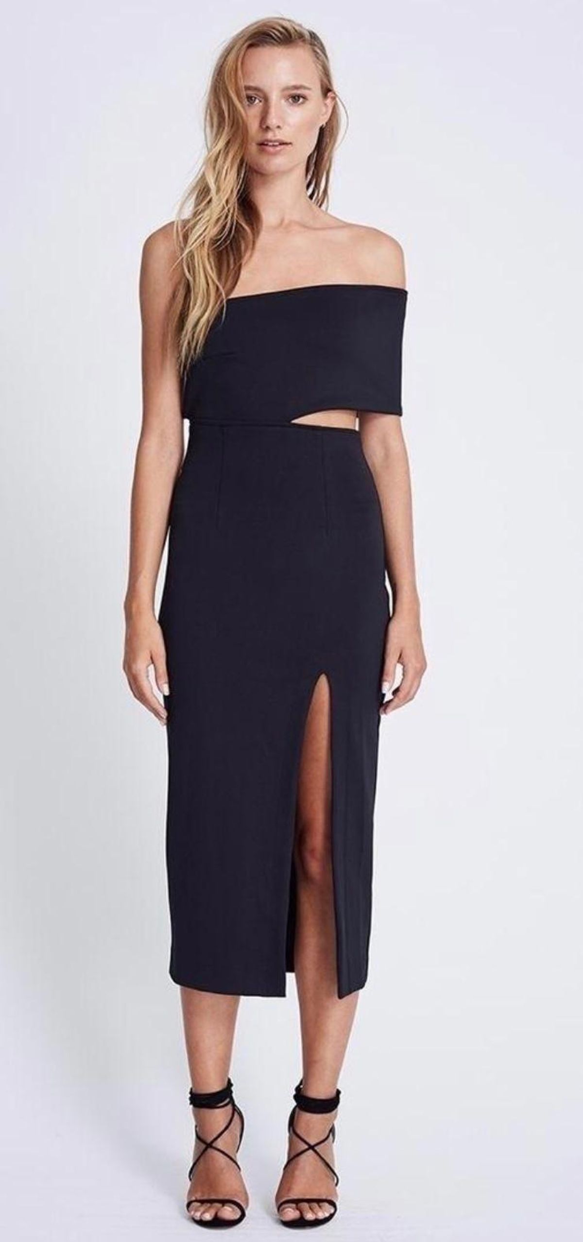Maurie and eve black genesis dress for rent on The Volte - main image