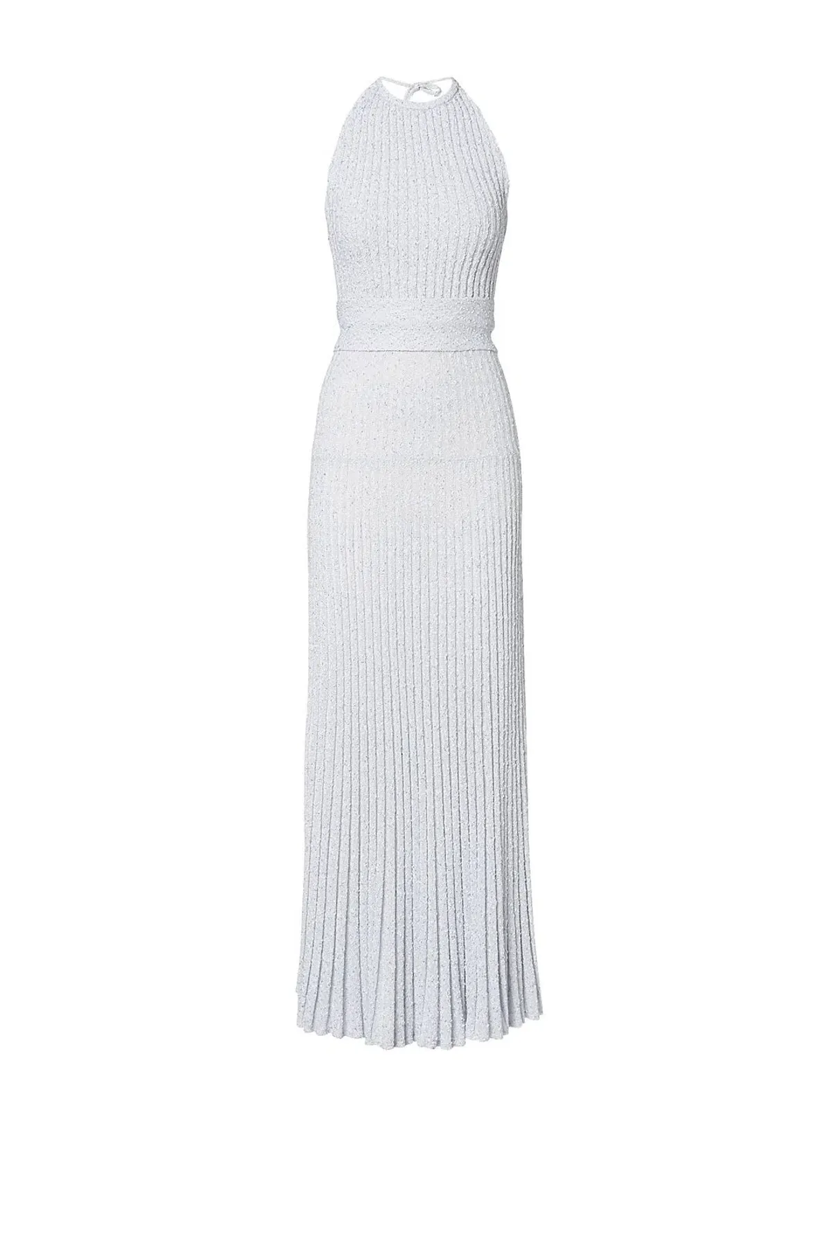 Scanlan Theodore Calypso Tinsel Halter Gown Pale Grey Size S / Au 8 - Image 6