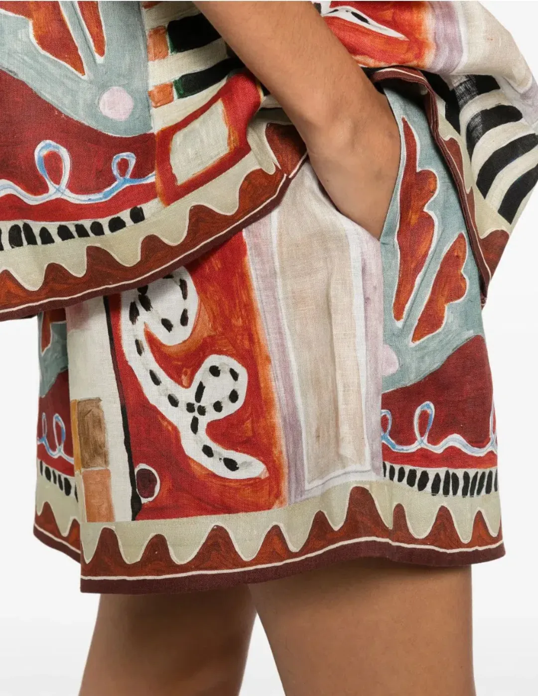 Alemais Michelle Shirt Shorts Set Moroccan Print Size 12 for rent on The Volte - main image