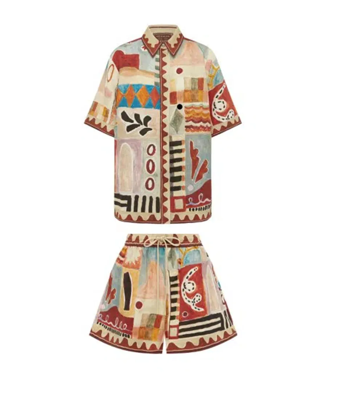 Alemais Michelle Shirt Shorts Set Moroccan Print Size 12 - Image 4