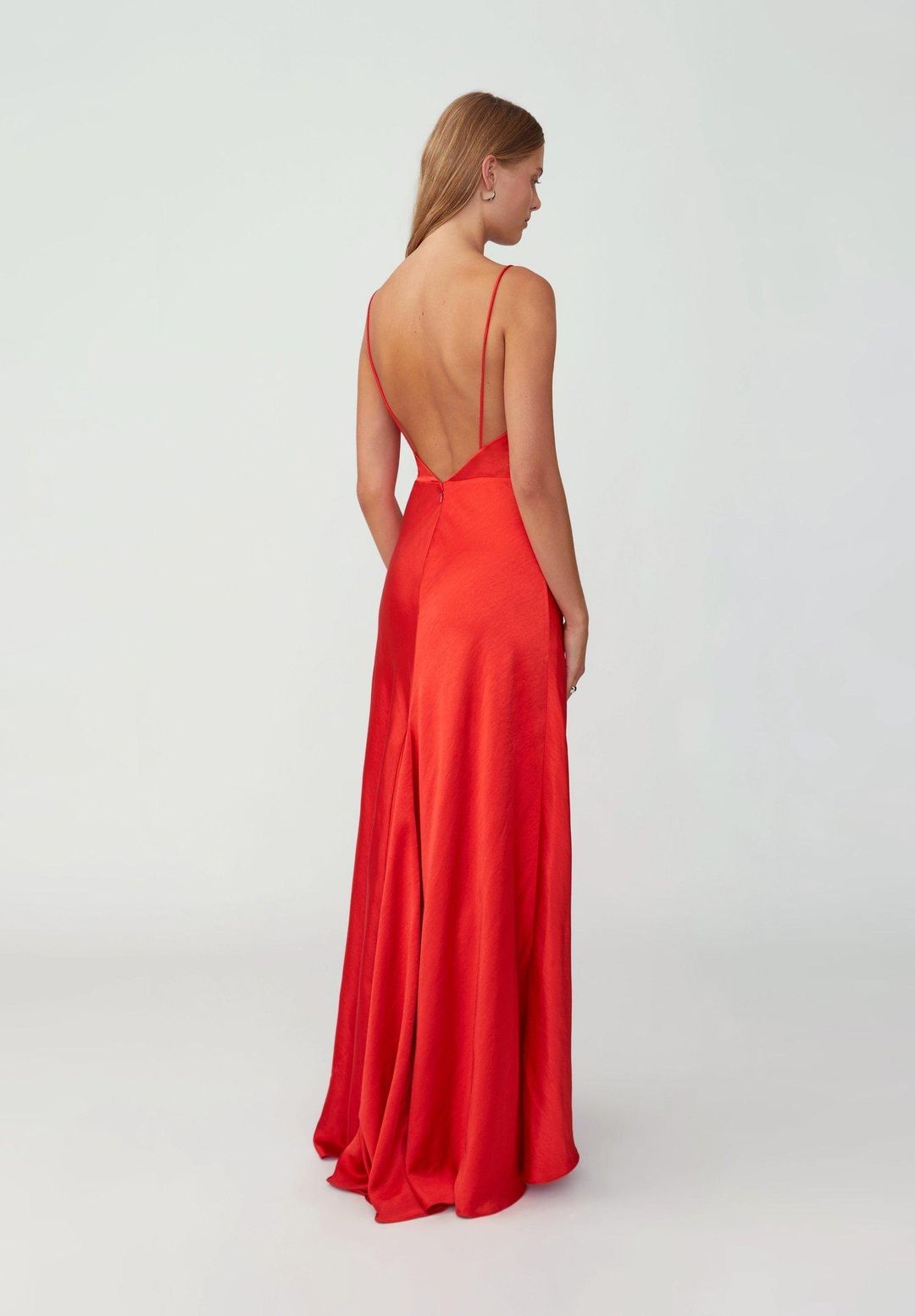 Fame & Partners Red Strappy Draped Gown Size 10 for rent on The Volte - main image