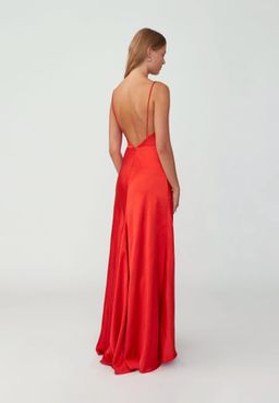 Fame & Partners Red Strappy Draped Gown Size 10 for rent on The Volte - image 3