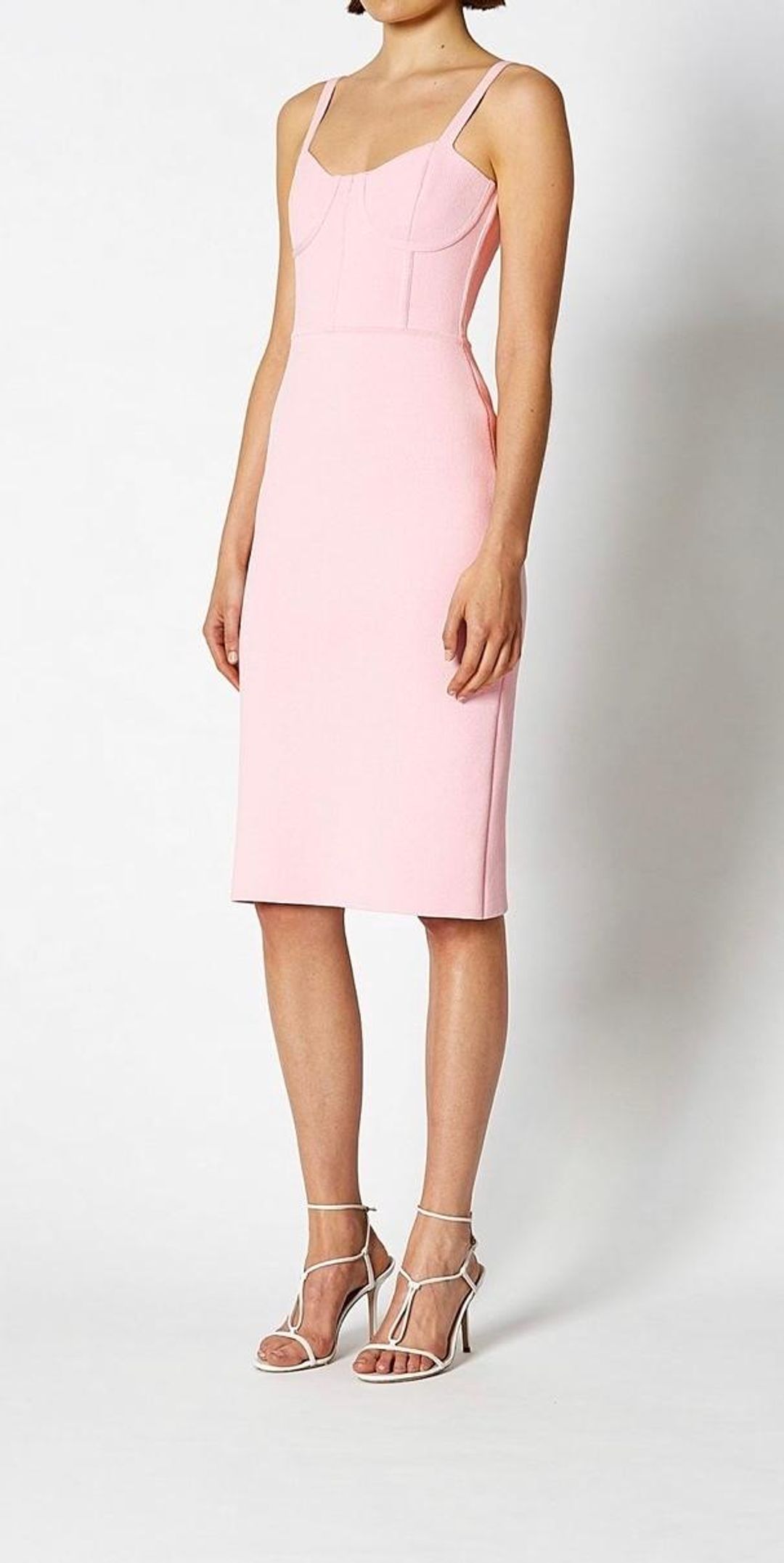 Scanlan Theodore Crepe Knit Bustier Dress Pink Size 8 for rent on The Volte - main image