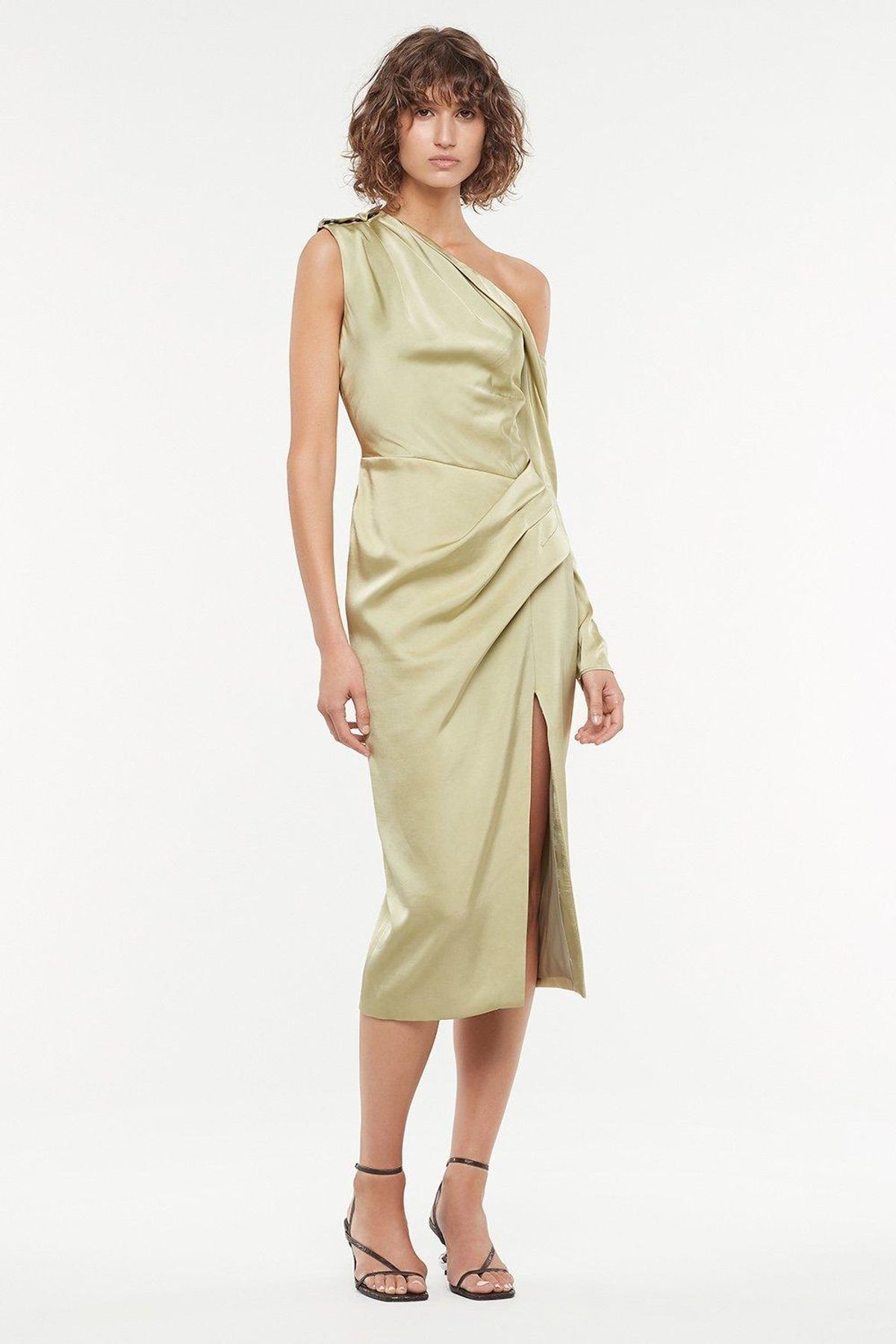 Manning Cartell Style Code Asymmetric Dress Green Size 8 - Image 1