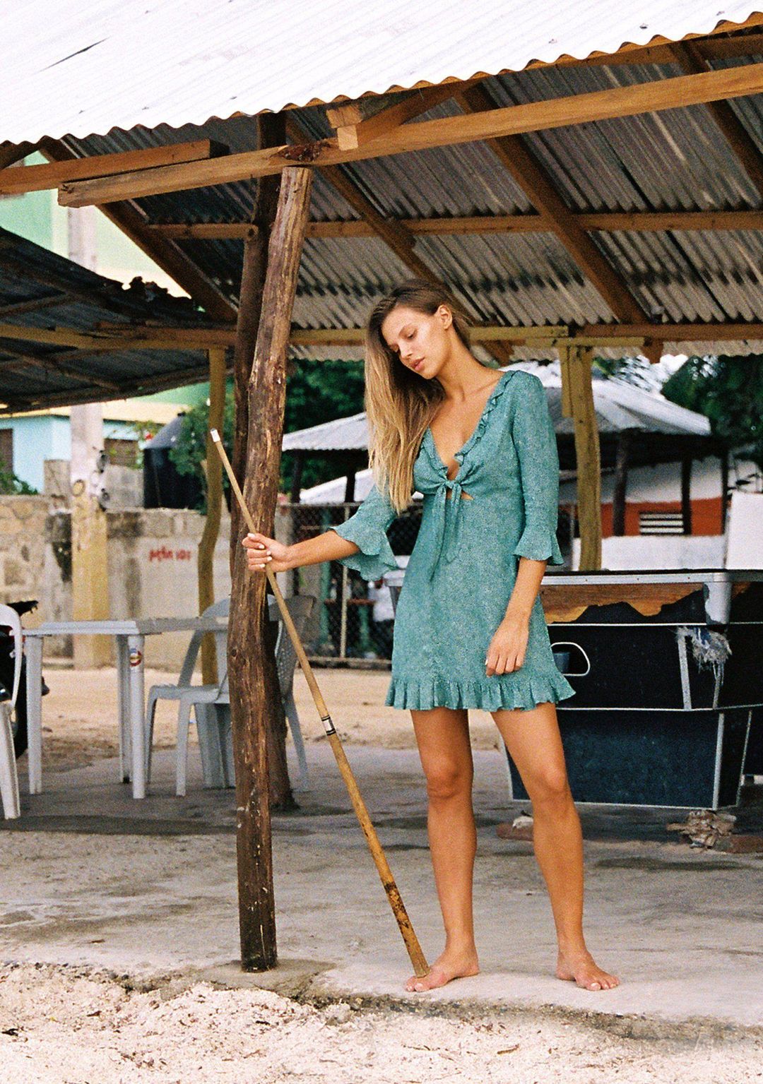 Auguste Diamond Rumba Sleeved Mini Dress size 6 for rent on The Volte - main image