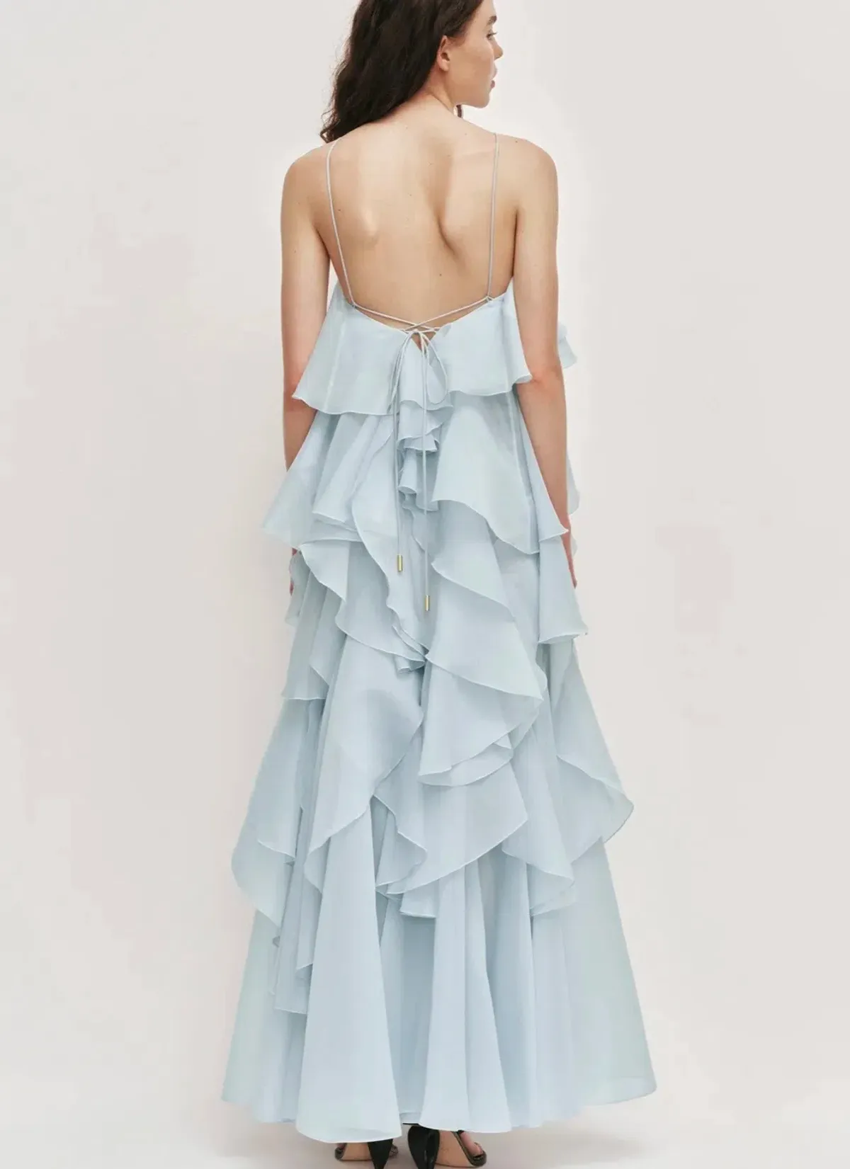Aje Pandorea Layered Maxi Dress - Silver Blue - Image 3