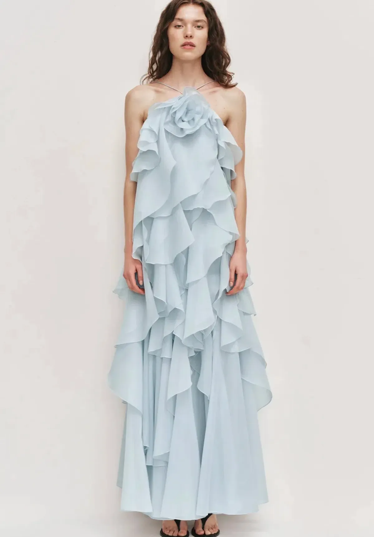 Aje Pandorea Layered Maxi Dress - Silver Blue - Image 1