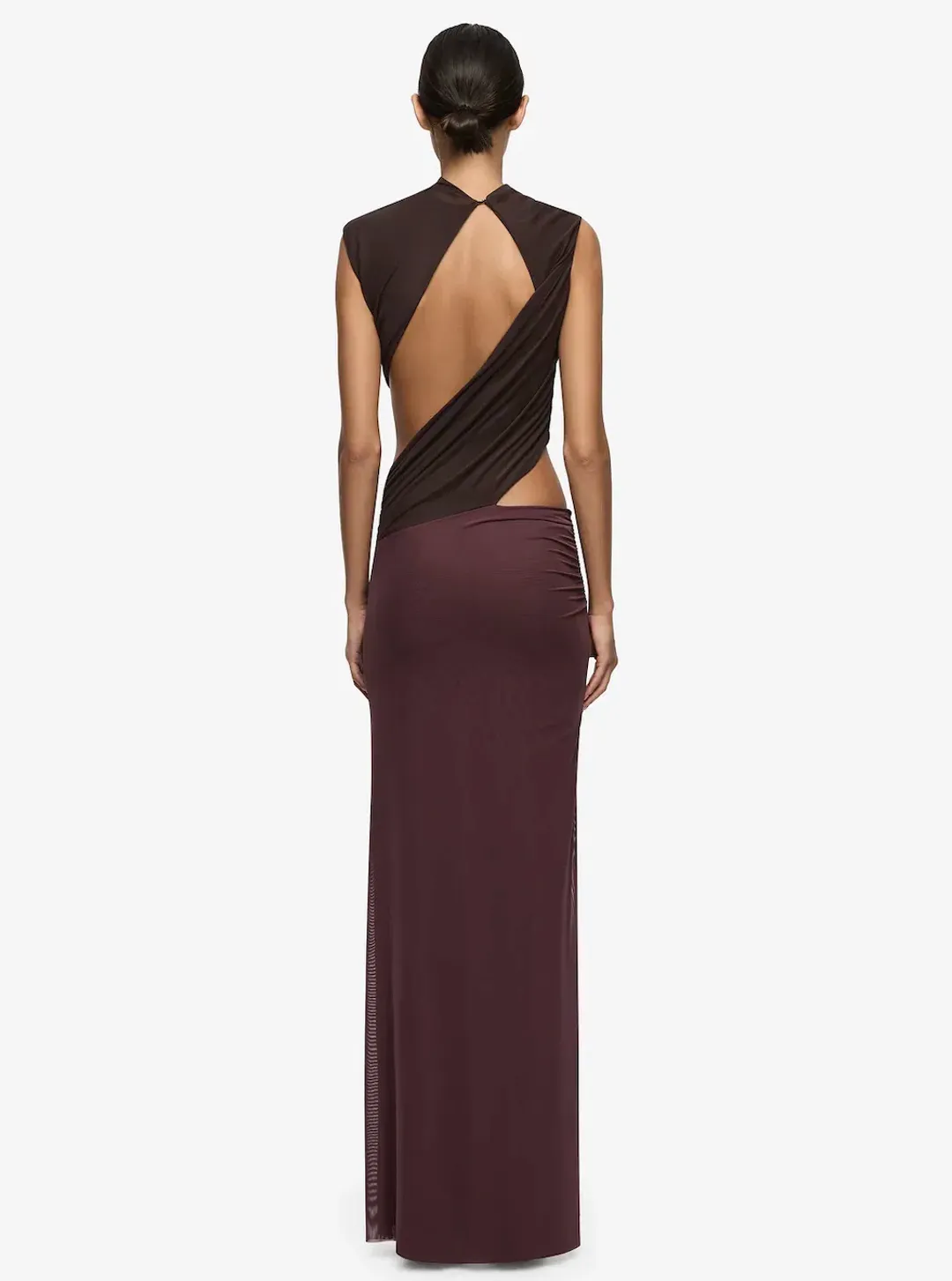 Conni Maxi Dress | Aubergine/ Dark Choc - Size 6 for rent on The Volte - main image