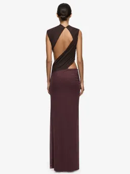 Conni Maxi Dress | Aubergine/ Dark Choc - Size 8 for rent on The Volte - image 3
