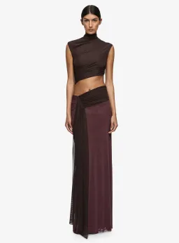 Conni Maxi Dress | Aubergine/ Dark Choc - Size 8 for rent on The Volte - image 1