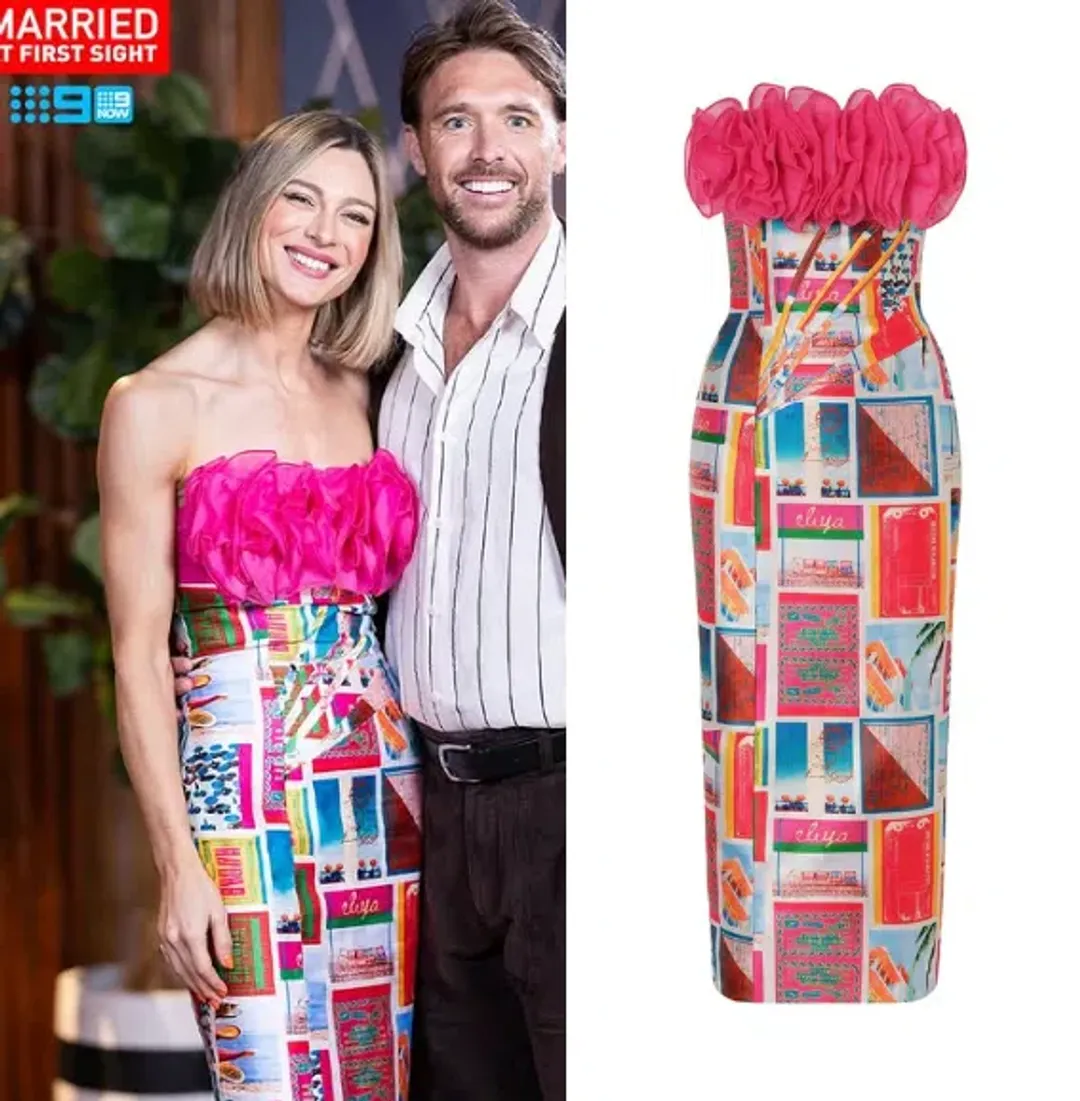 ELIYA THE LABEL POSITANO MIDI DRESS Ravalo Messina | SIZE XS AU 6 for rent on The Volte - main image