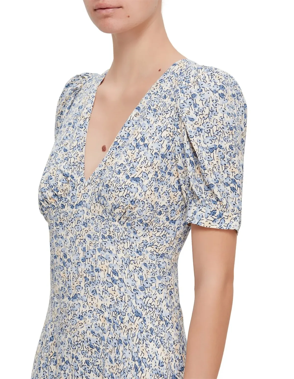 Reformation Naira SS V Neck Midi Dress Size 8 Dara Floral - Image 4