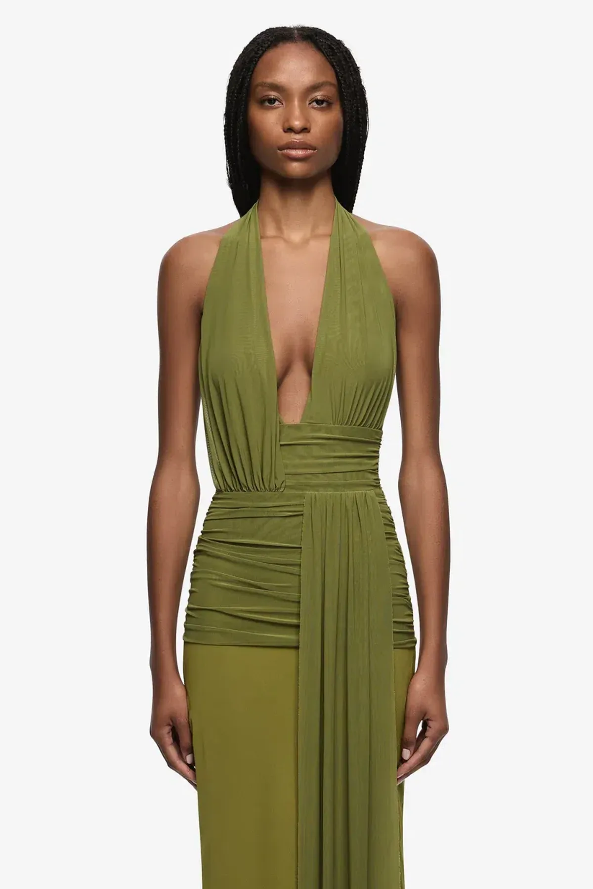 Bec & Bridge Cassis Drape Maxi Olive Green - Image 1
