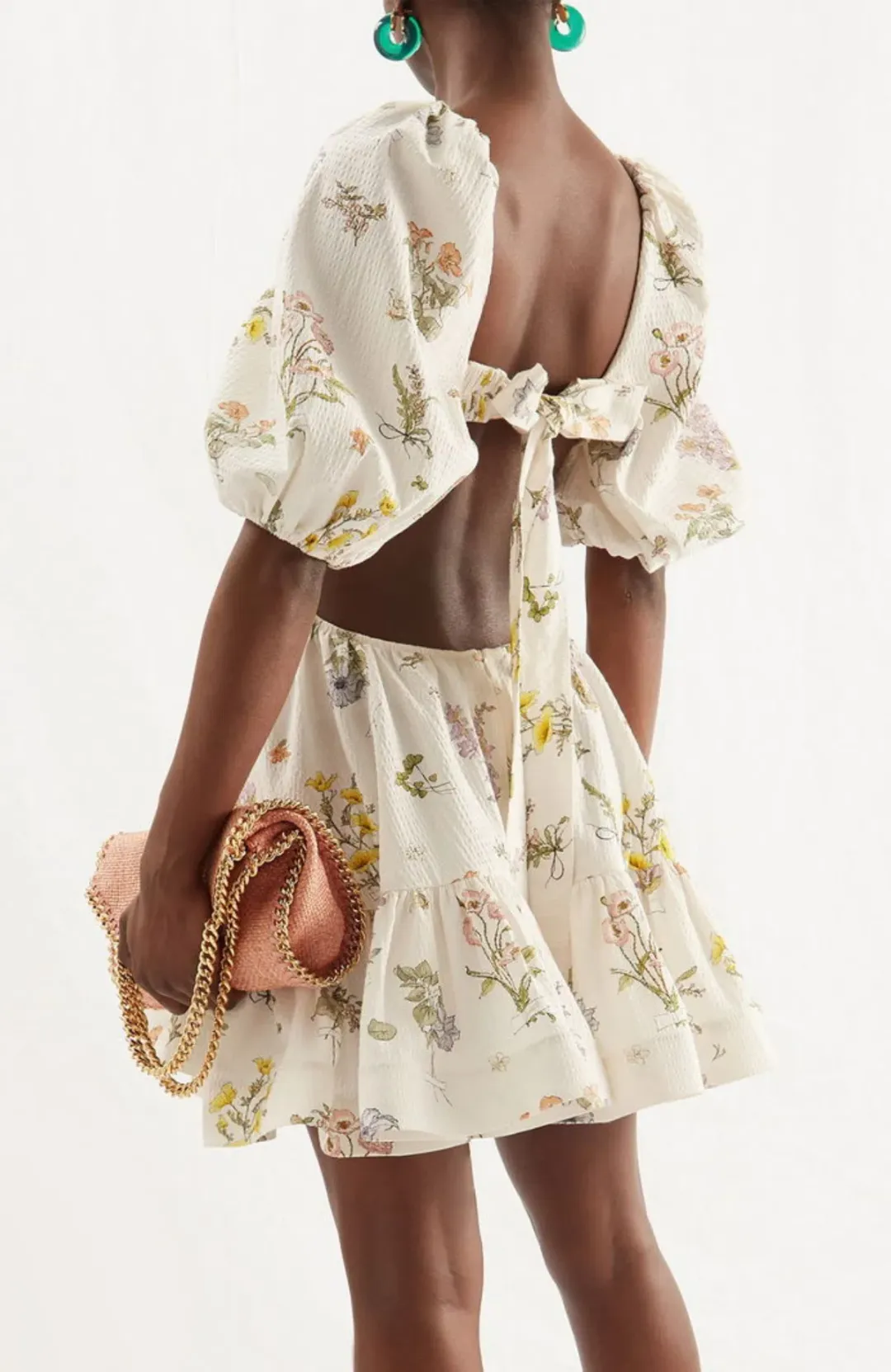 Zimmerman Jeannie Puff Sleeve Mini Dress Floral Size AU 10 / 1 for rent on The Volte - main image