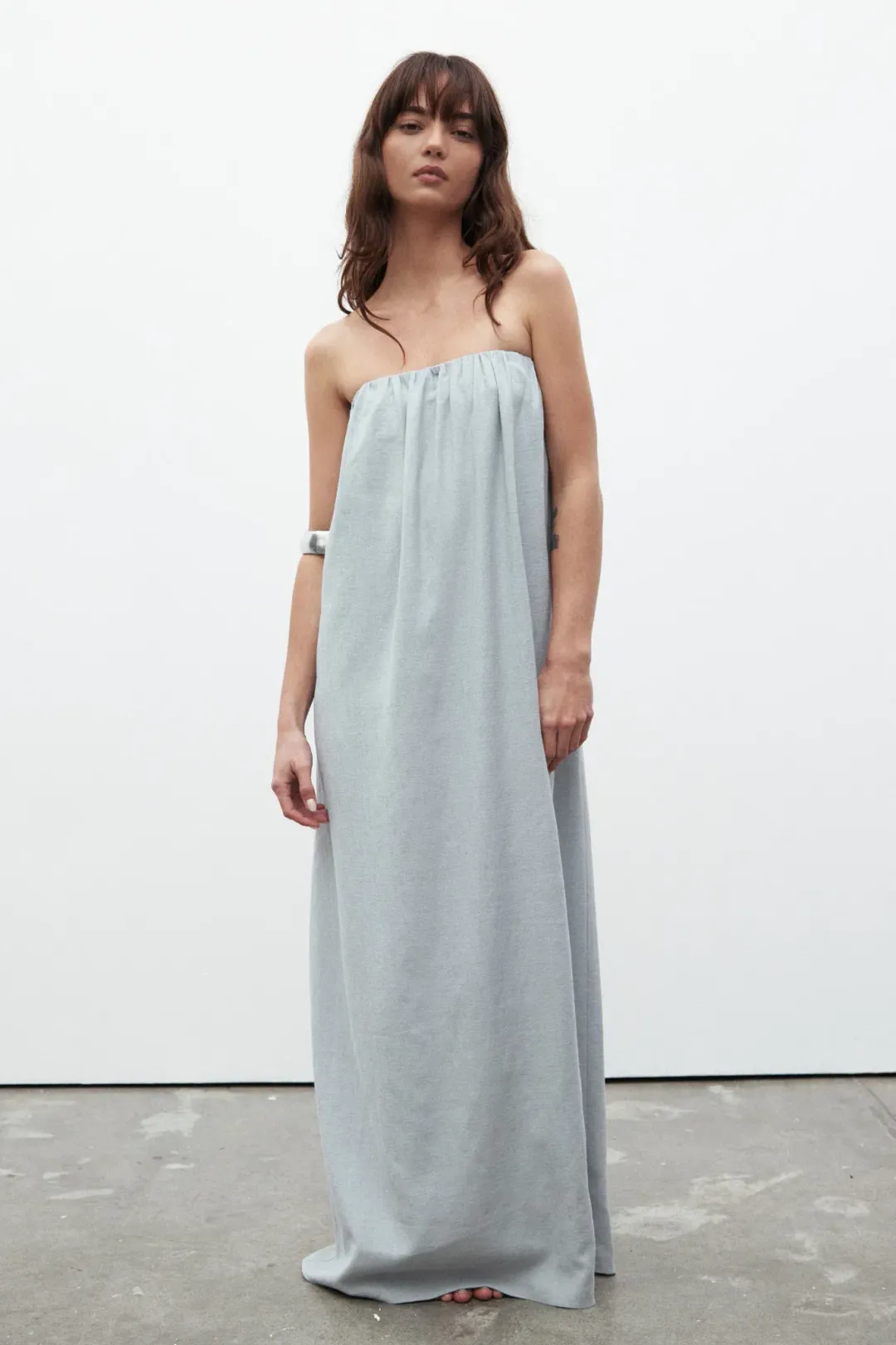 Bayse Zuri Linen Midi Dress Mist Blue Size 10 / M for rent on The Volte - main image