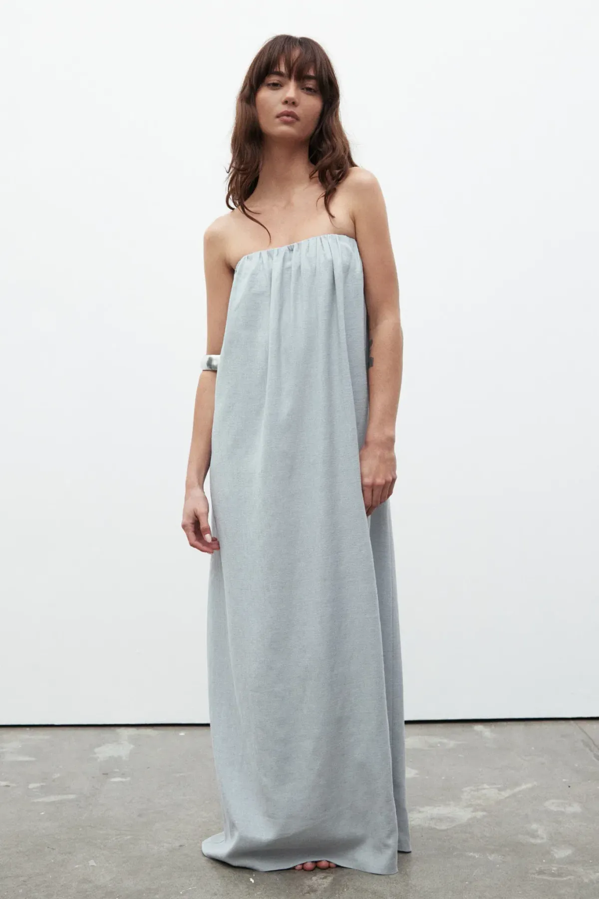 Bayse Zuri Linen Midi Dress Mist Blue Size 10 / M - Image 1