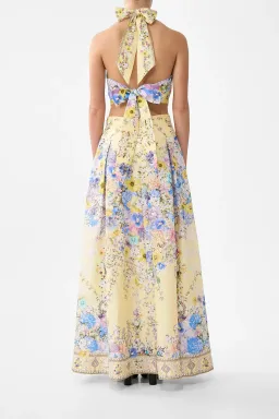 Camilla Darling Buds Corset Waist Maxi Skirt Yellow Floral Size 8 / XS — Races, Wedding Guest, Cocktail for rent on The Volte - image 5