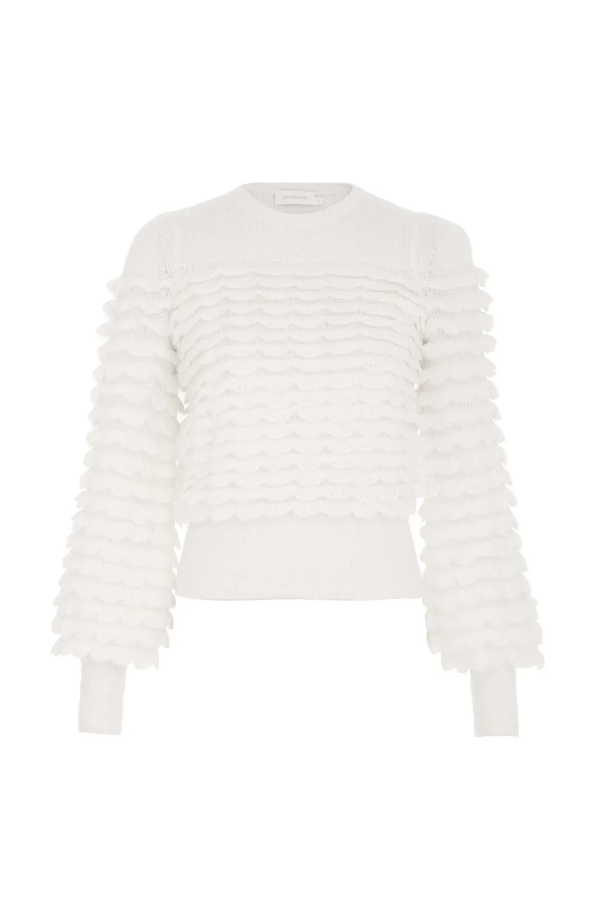 Zimmermann Dancer Scallop Sweater Cream Size AU 8 / 0 - Image 4