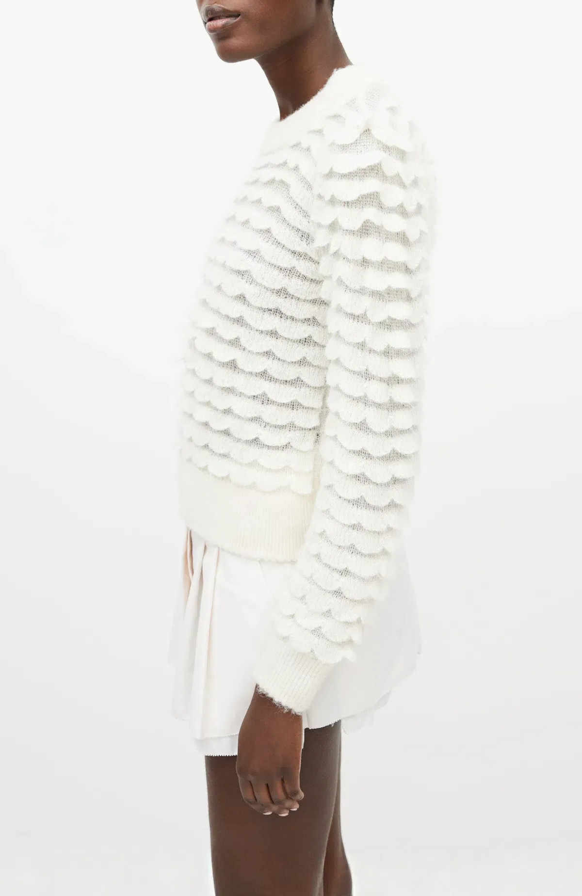 Zimmermann Dancer Scallop Sweater Cream Size AU 8 / 0 - Image 2