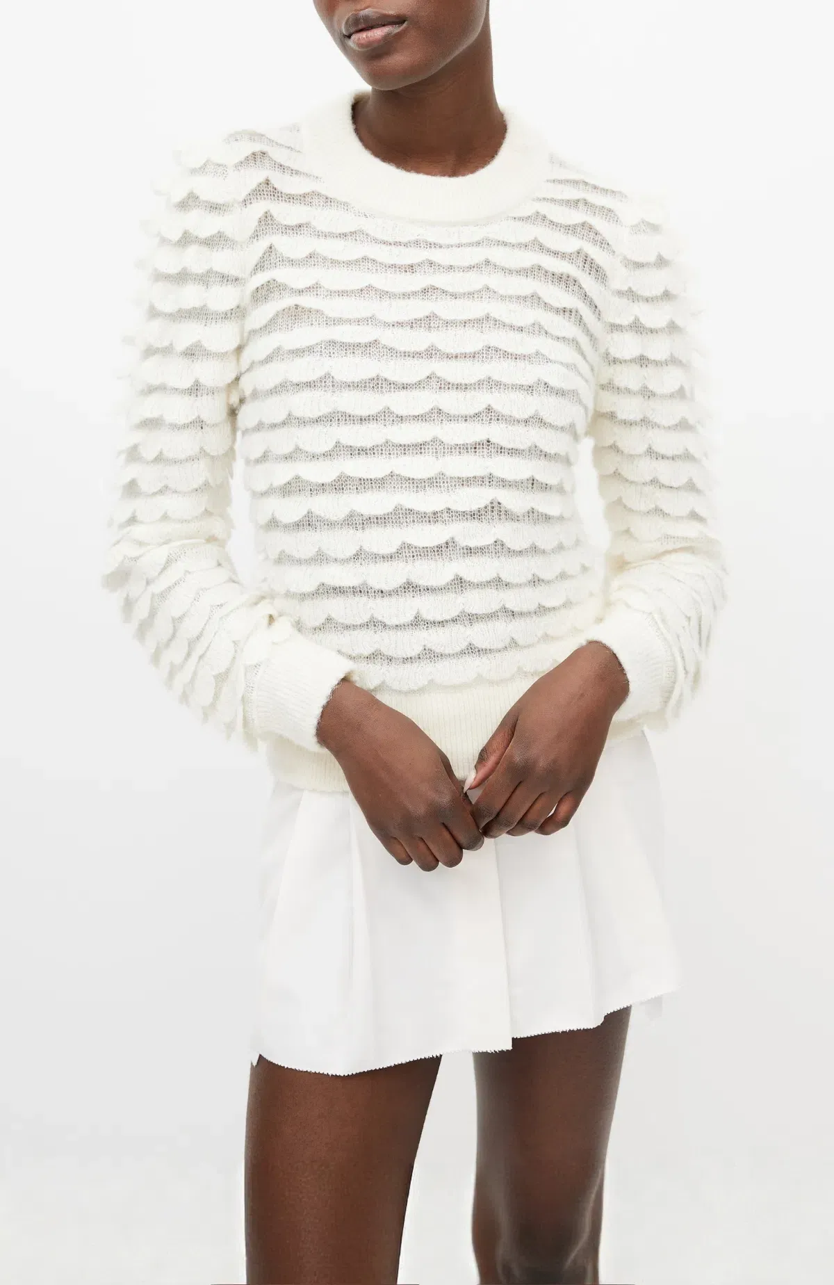 Zimmermann Dancer Scallop Sweater Cream Size AU 8 / 0 - Image 1