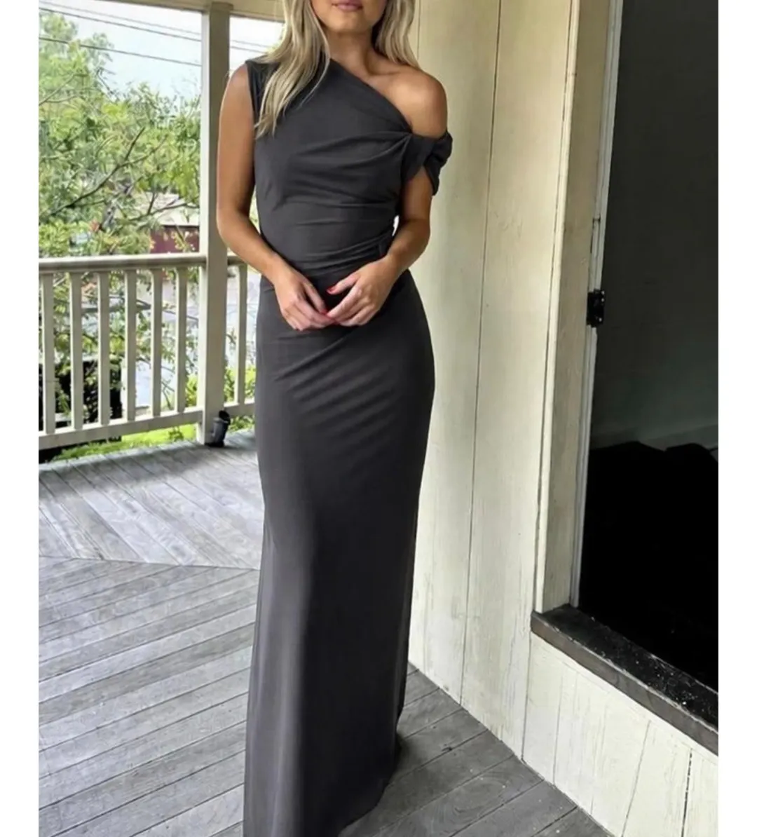 Camilla and Marc Annalise Maxi Dress in Charcoal Size 12 for rent on The Volte - main image