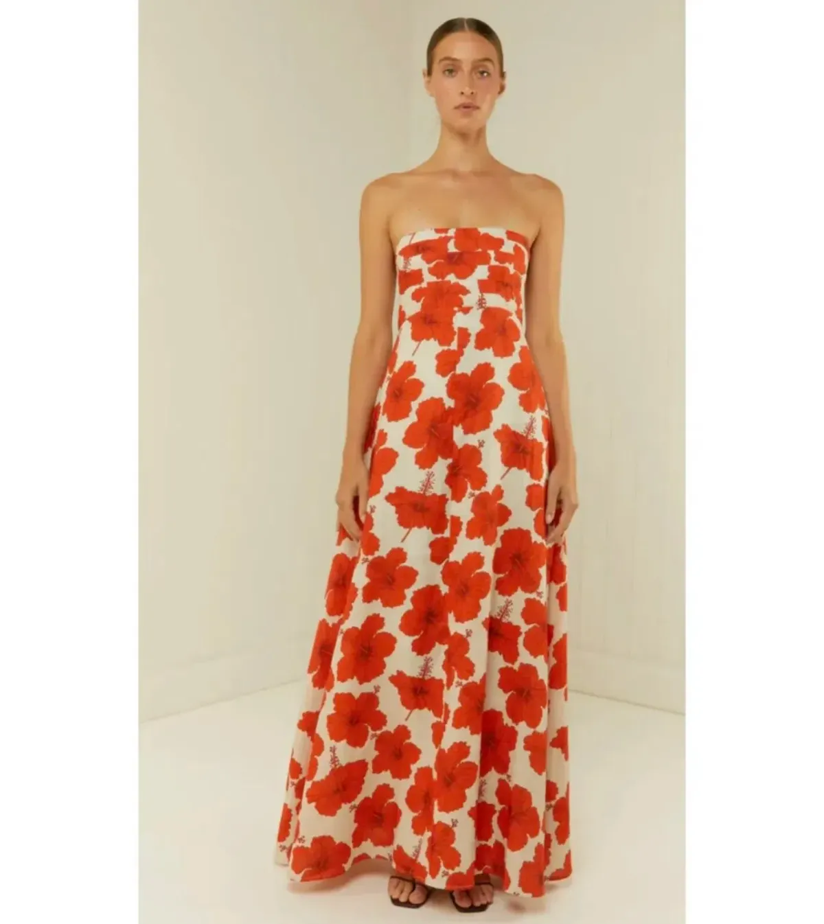 PALM NOOSA PRIMROSE MAXI DRESS RED HIBISCUS - SIZE 12 - Image 2