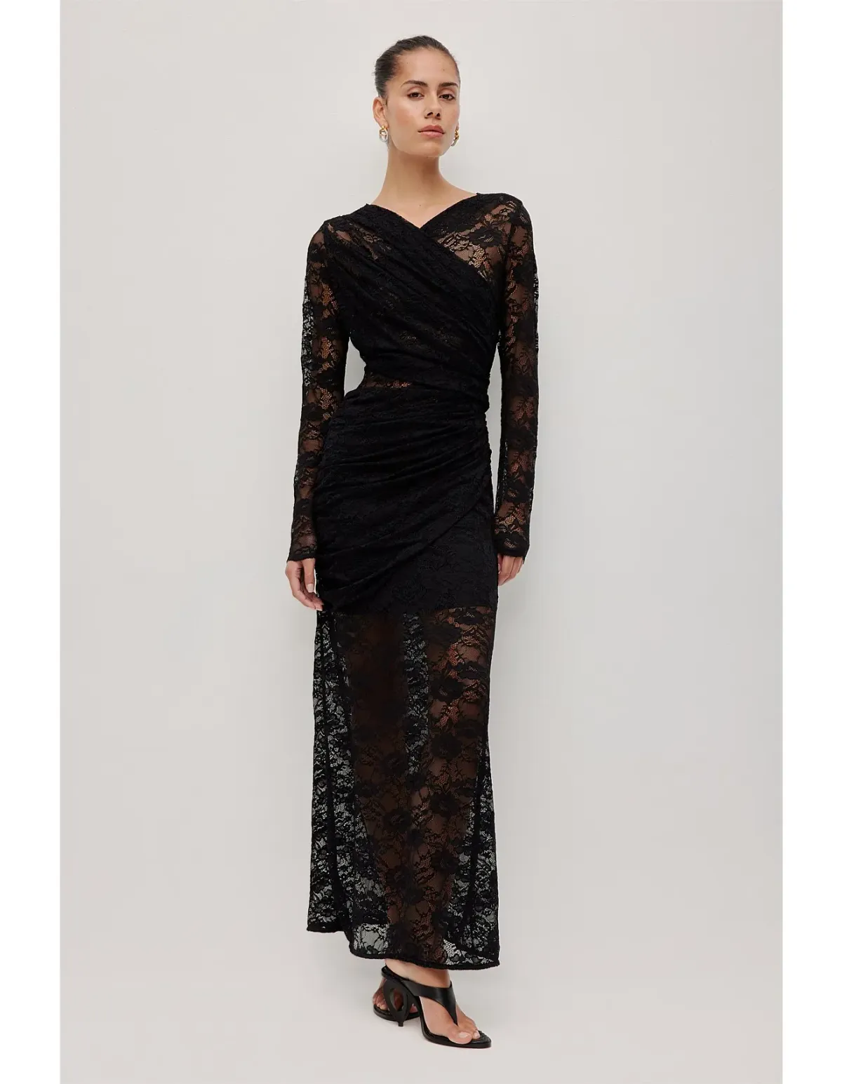 AJE STUDIO Nerida Lace Maxi Dress Black Size M - Image 5