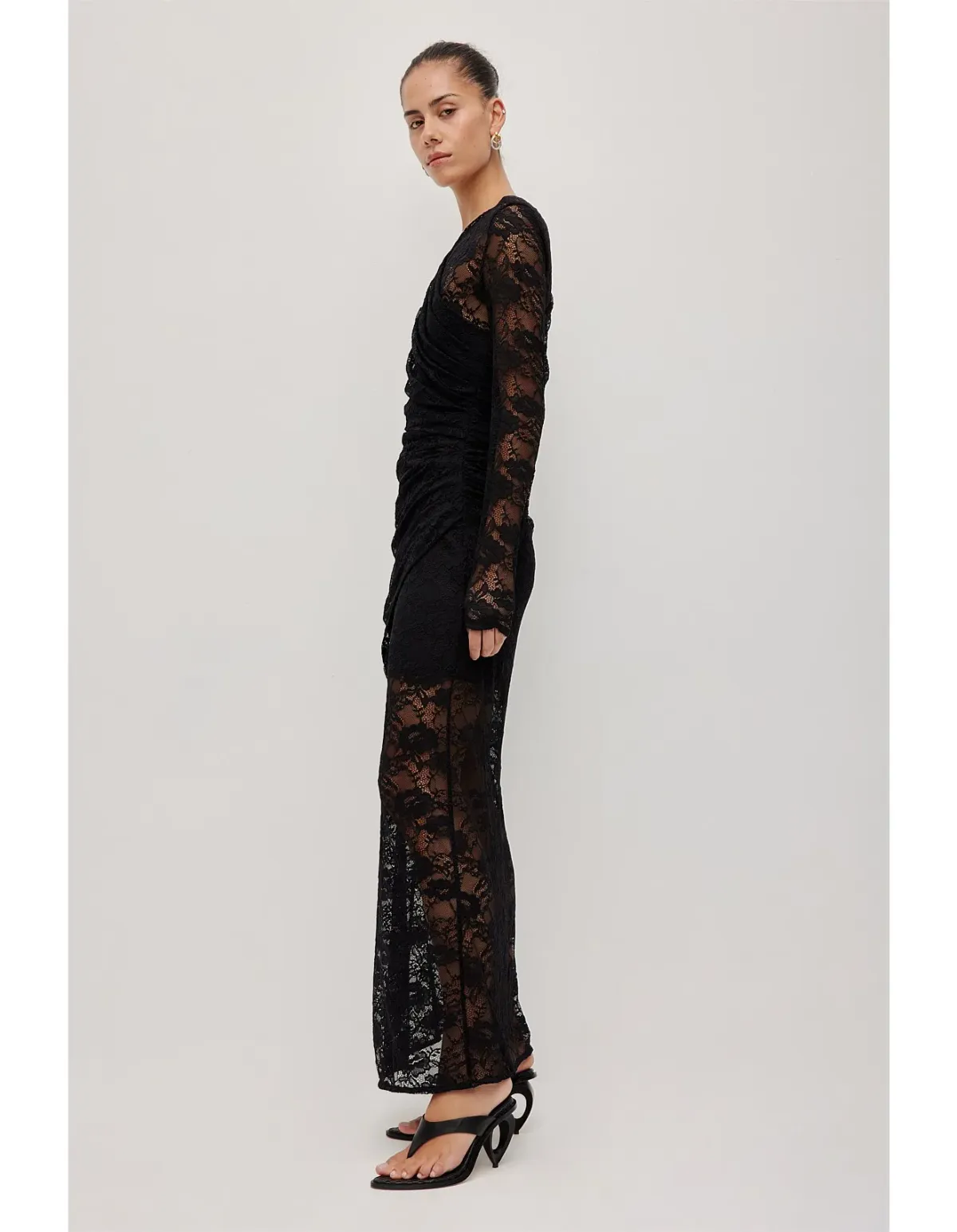 AJE STUDIO Nerida Lace Maxi Dress Black Size M - Image 4