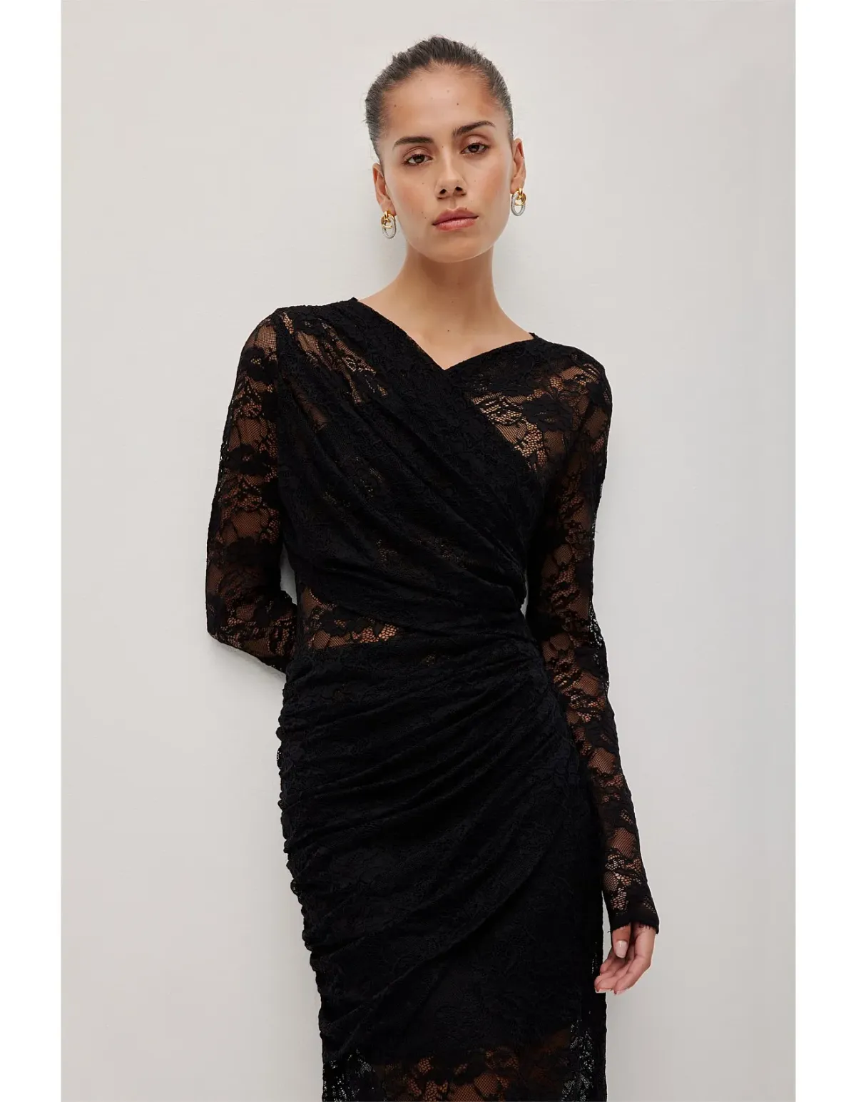 AJE STUDIO Nerida Lace Maxi Dress Black Size M - Image 1