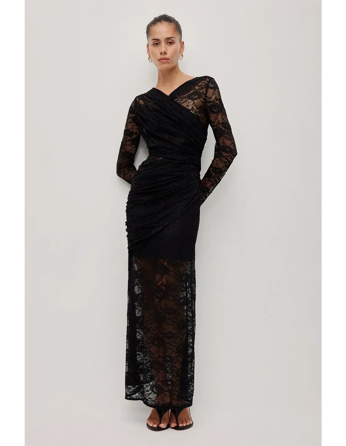 AJE STUDIO Nerida Lace Maxi Dress Black Size M - Image 2