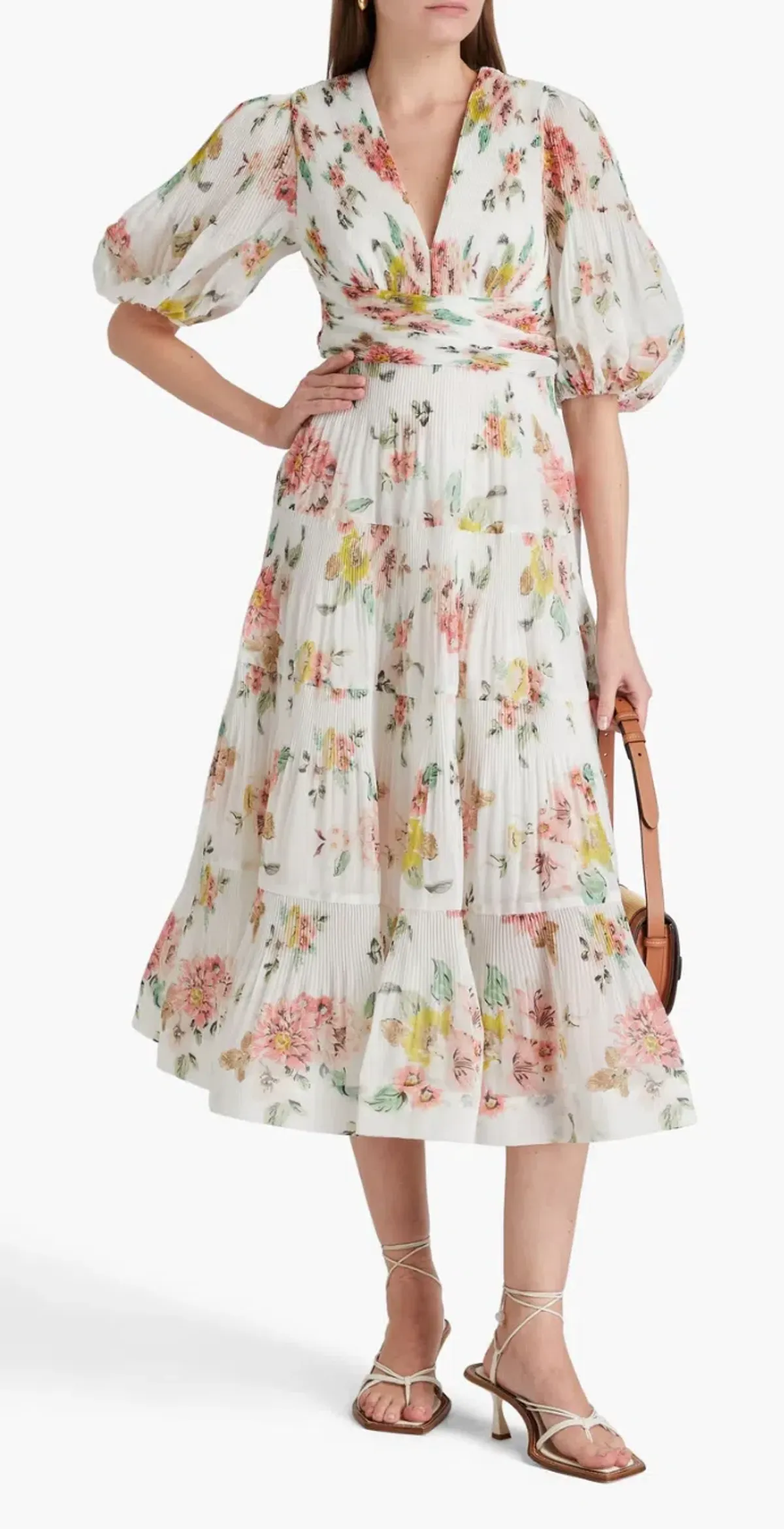 ZIMMERMANN PLEATED MIDI DRESS SIZE 4 - Image 1