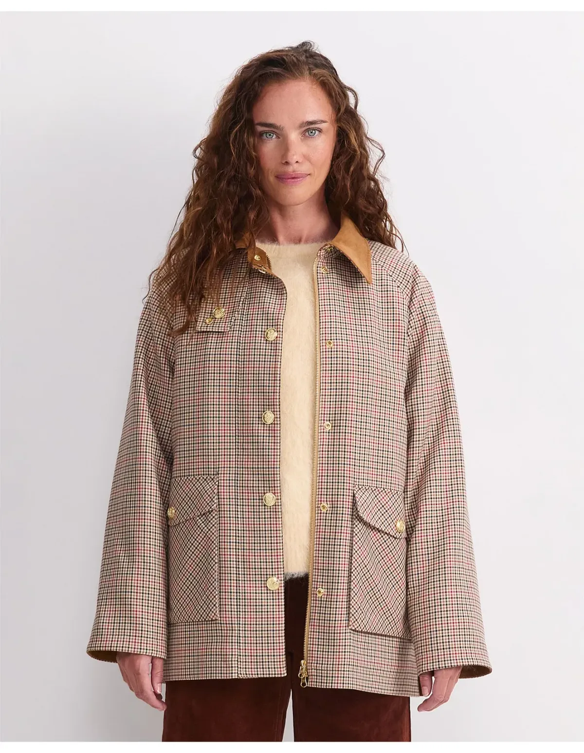 Sportscraft Sara Barn Jacket Multi Check Size 14 - Image 1