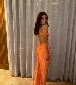 Melani The Label Maia Maxi Dress in Papaya Size XS / 6 for rent on The Volte - image 4