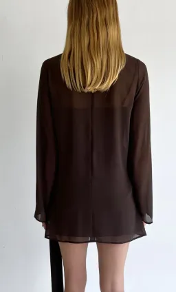 By Nicola Elodie Mini Dress in Chocolate Size 12 for rent on The Volte - image 8