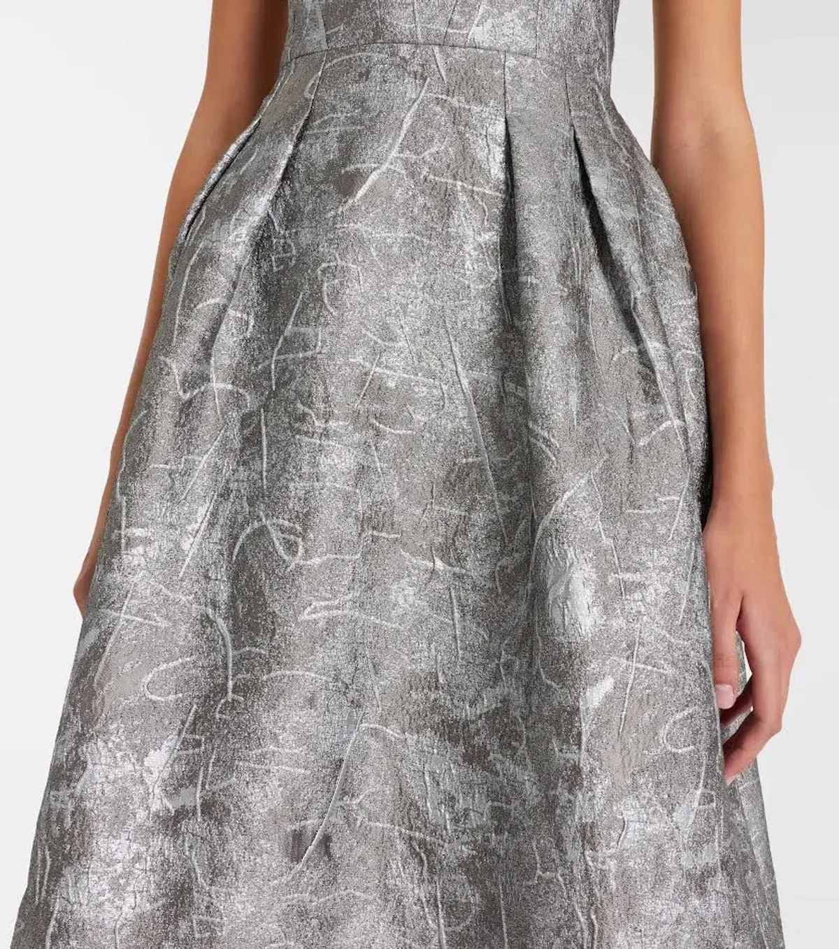 Rebecca Vallance Sterling Midi Dress Silver Size 12 AU - Image 6