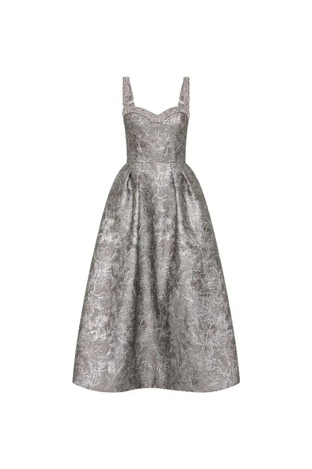 Rebecca Vallance Sterling Midi Dress Silver Size 12 AU for rent on The Volte - main image