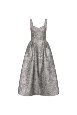 Rebecca Vallance Sterling Midi Dress Silver Size 12 AU for rent on The Volte - image 7