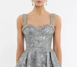 Rebecca Vallance Sterling Midi Dress Silver Size 12 AU for rent on The Volte - image 11
