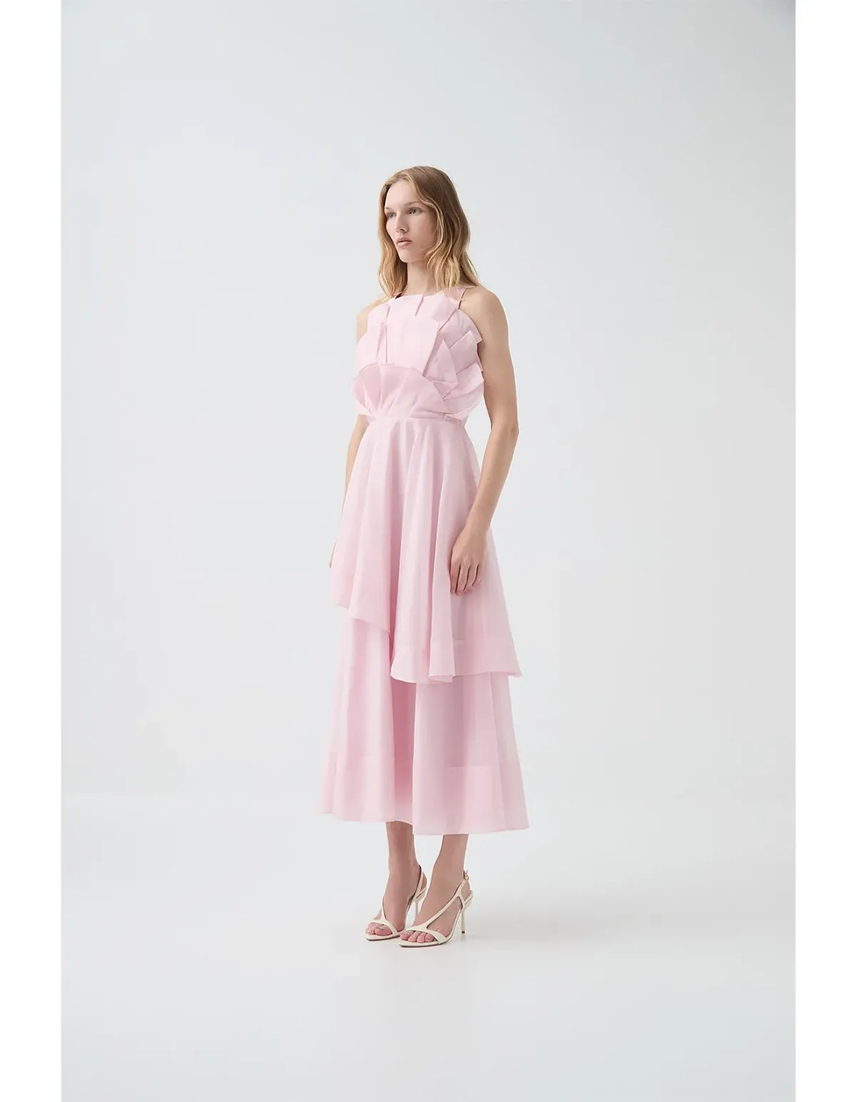 Aje Selestia Midi Dress Ash Pink Size 6 - Image 4