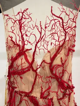 Tarik Ediz Coutre Coral Embroidered Mermaid Maxi Gown Red Size 6 for rent on The Volte - image 4