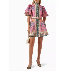 Zimmermann Ginger Buttoned Mini Dress in Print Size 2/AU12 for rent on The Volte - image 3