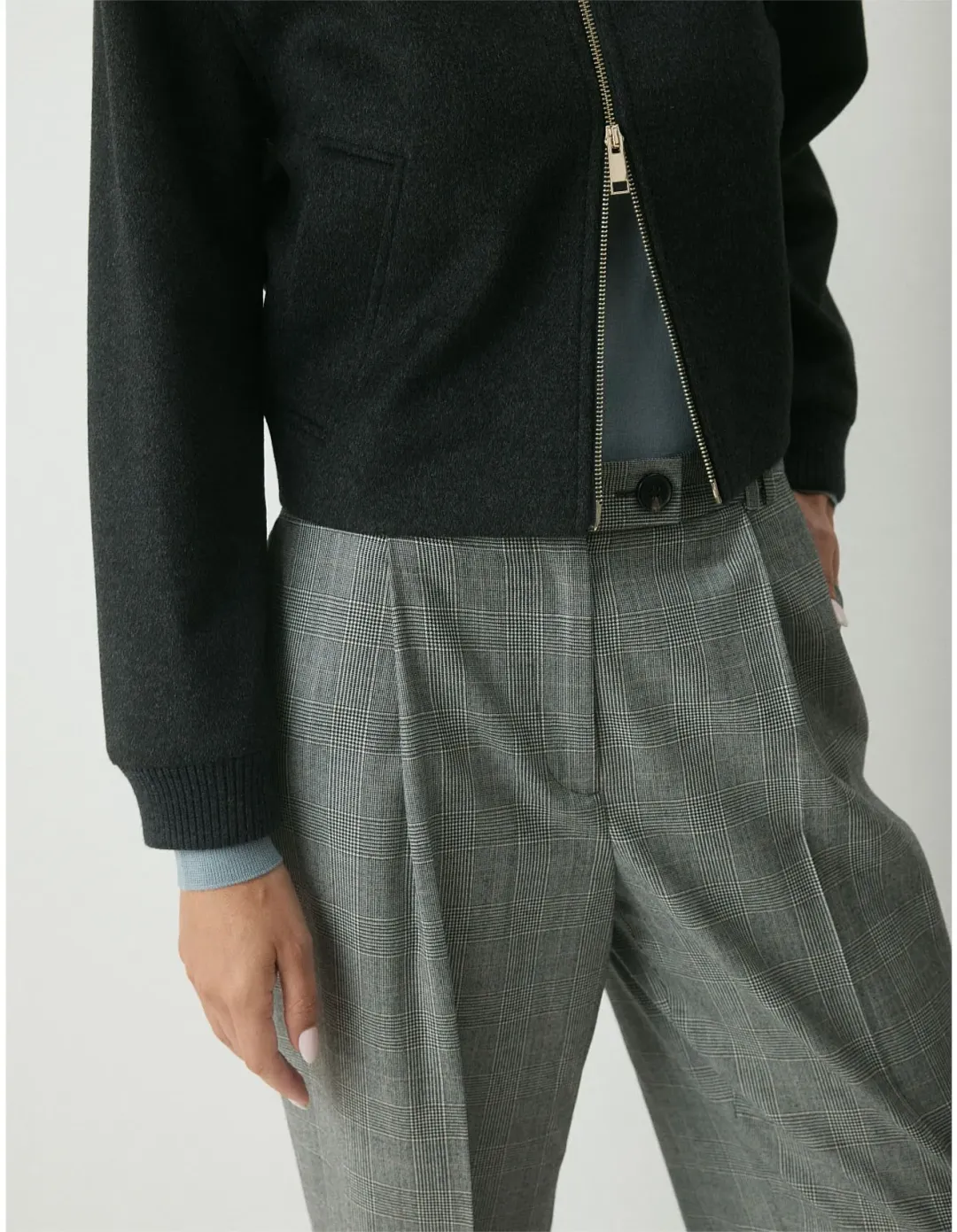 Perri Cutten London Wool Bomber Jacket Charcoal Size L / AU 14 for rent on The Volte - main image