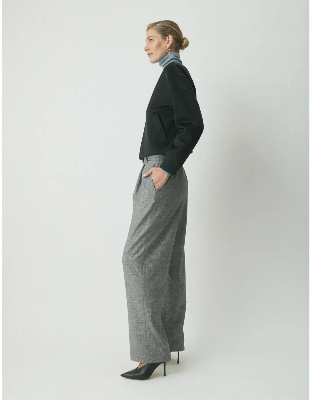 Perri Cutten London Wool Bomber Jacket Charcoal Size L / AU 14 for rent on The Volte - main image