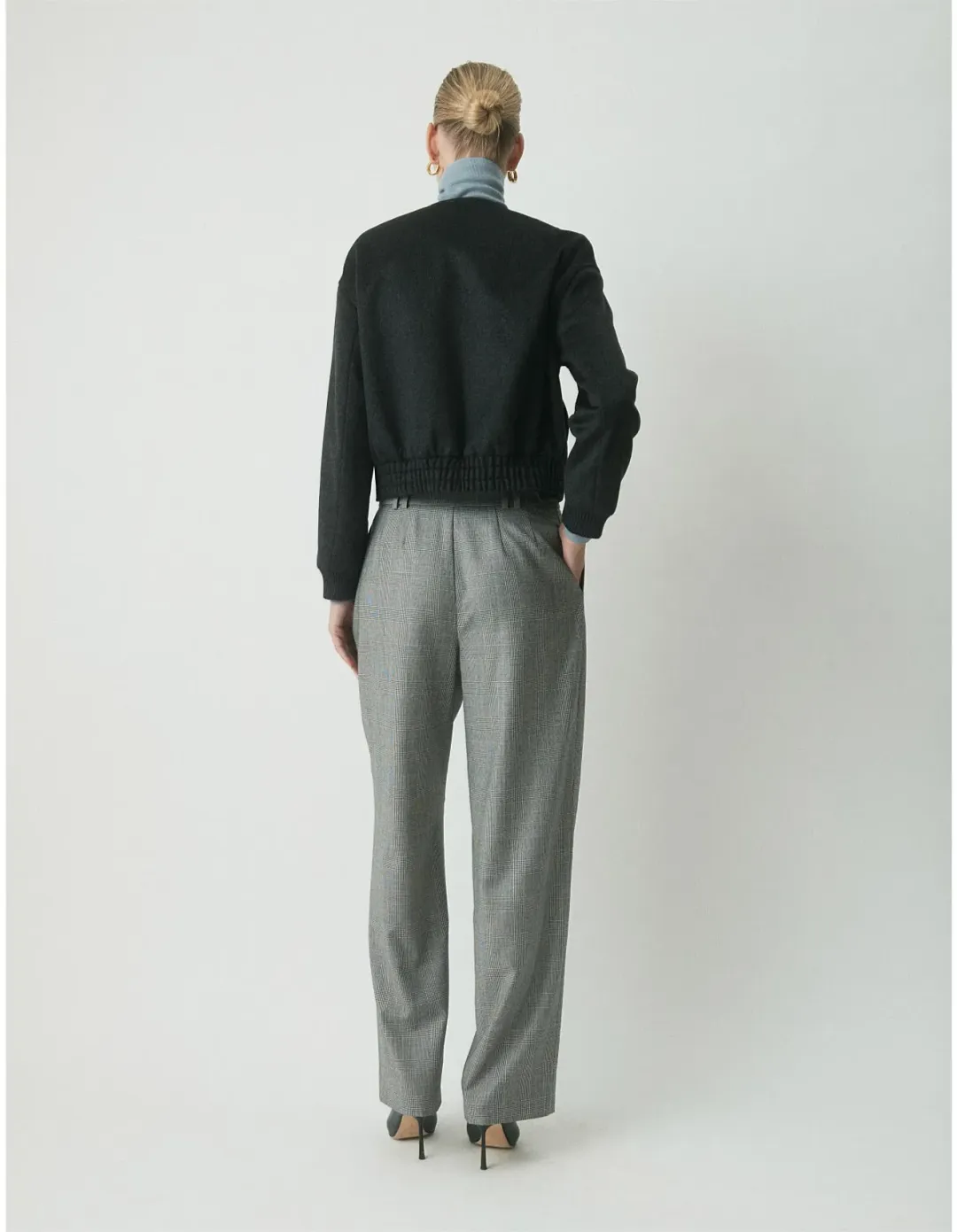 Perri Cutten London Wool Bomber Jacket Charcoal Size L / AU 14 for rent on The Volte - main image