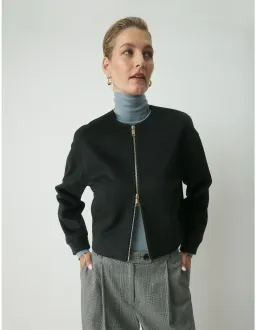 Perri Cutten London Wool Bomber Jacket Charcoal Size L / AU 14 for rent on The Volte - image 1