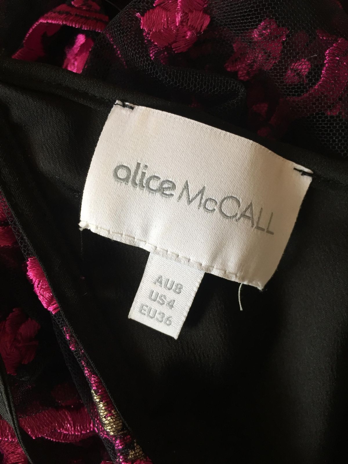 Alice McCall A Girl Like You Playsuit Black Pink Size 8 - Image 5