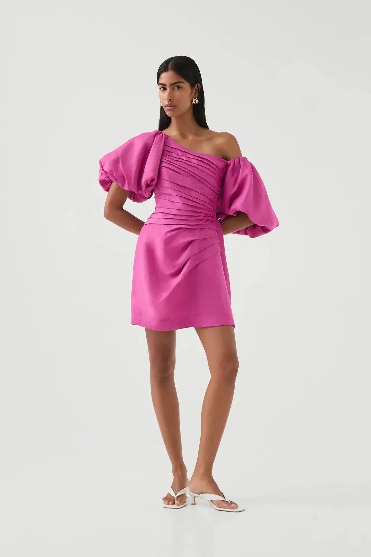 Aje Cadence Ruched Mini Pink Size 16 - Image 2